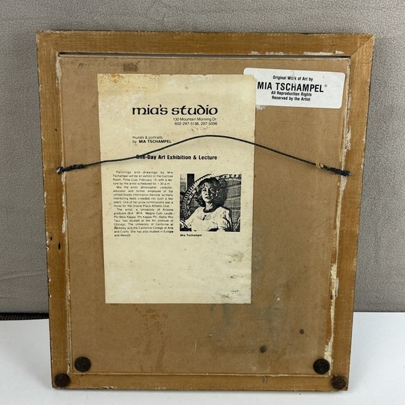 Native American Woman Watercolor Painting Morning Gloria 1981 Sign Mia Tschampel - Picture 5 of 8